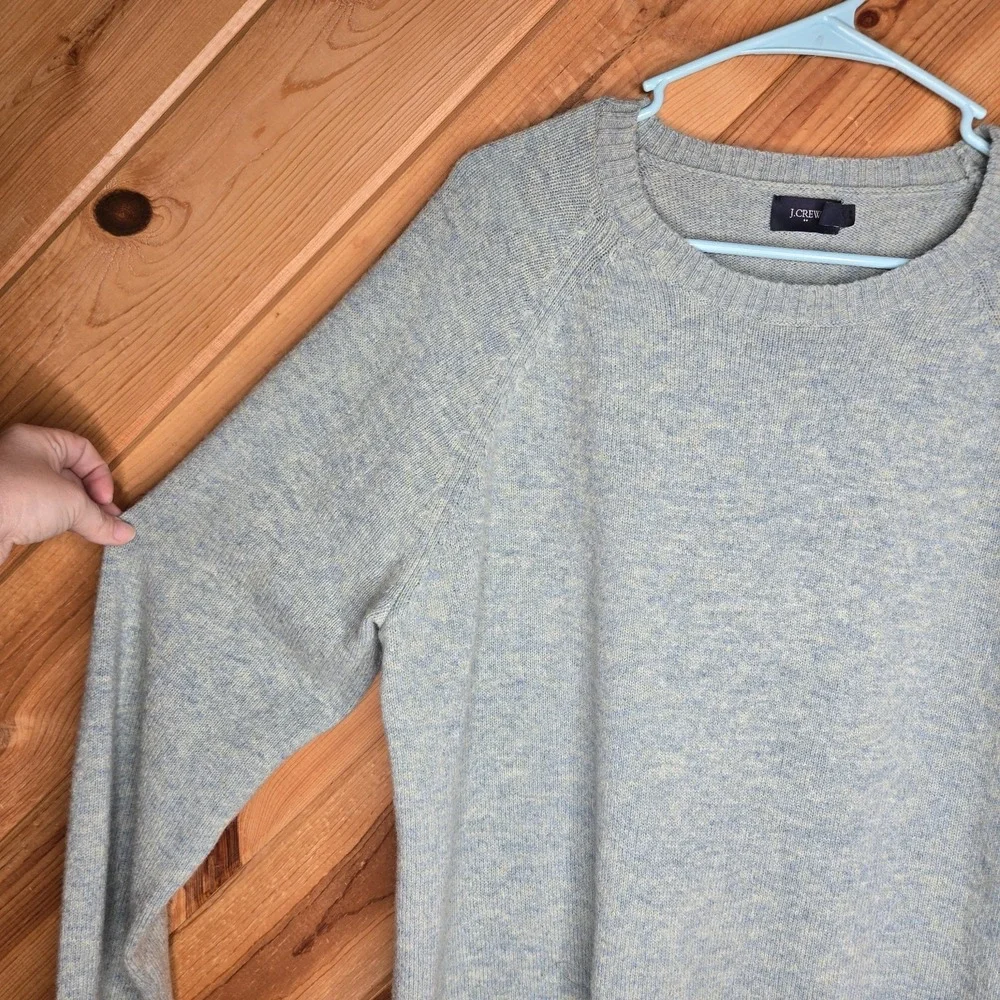 J. Crew 100% Lambs Wool Mens‎ Crew Neck Sweater Pullover Green Large